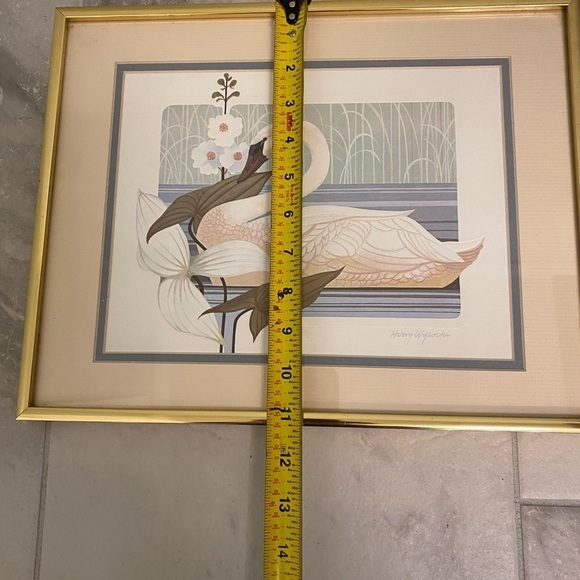 Rare Vintage Swan Lithograph Harry Wysocki Signed Asian Artwork - Picture 5 of 8